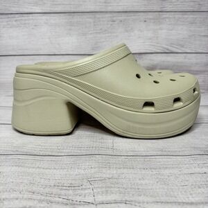 Crocs Platform Clog Heel Sandal Beige Classic‎ Comfort Shoes Men's 13